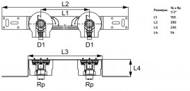 Монтажний вузол TECE TECEflex 153 мм з куточками з настінним кріпленням 16 x Rp 1/2'' кремнієва бронза 720567