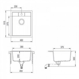 Мойка для кухни Adamant Brick 460х515 мм искусственный гранит old stone 4824296101210