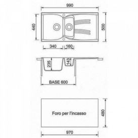 Мийка для кухні Adamant New line plus 980х500 мм штучний граніт чорний 4824296100803