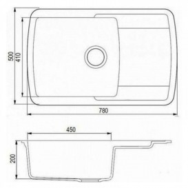 Мойка для кухни Adamant Optimaks 780х500 мм искусственный гранит авена 4824296101106