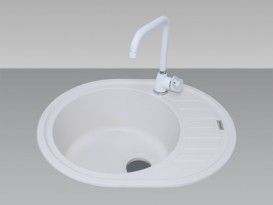 Мойка для кухни Adamant Ovum 620х500 мм искусственный гранит белый 4824296100401