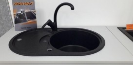 Мойка для кухни Adamant Shell 775х495 мм искусственный гранит черный 4824296101803