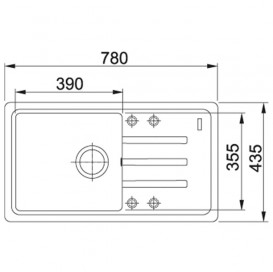 Мийка для кухні Adamant Slim Long 780х435 мм штучний граніт чорний 4824296101703