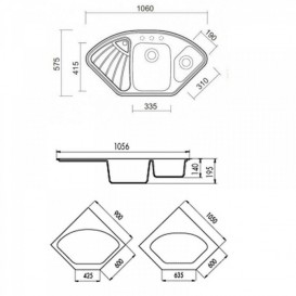 Мийка для кухні Adamant Сonsensus 1060х575 мм штучний граніт mokko 4824296100612