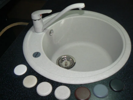 Мийка для кухні Adamant Sun Ø510 мм штучний граніт білий 4824296100101