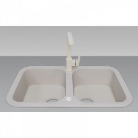 Мойка для кухни Adamant Twins 770х470 мм искусственный гранит ivory 4824296100508
