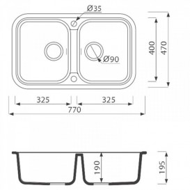Мойка для кухни Adamant Twins 770х470 мм искусственный гранит terracotta 4824296100511