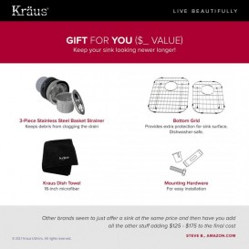 Мойка для кухни асимметричная Kraus Premier Outlast Microshield под столешницу нержавеющая сталь микродекор KBU24E