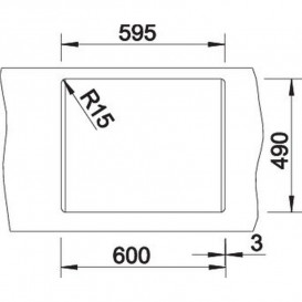 Мийка для кухні Blanco Dalago 6 61,5х51 см SILGRANIT PuraDur® вулканічний сірий 527246