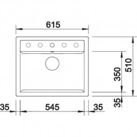 Мийка для кухні Blanco Dalago 6 61,5х51 см SILGRANIT PuraDur® вулканічний сірий 527246