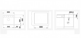 Мойка для кухни Blanco Dalago 6-F 60,5х50 см SILGRANIT PuraDur® вулканический серый 527247