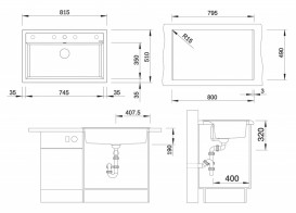 Мийка для кухні Blanco Dalago 8 81,5х51 см SILGRANIT PuraDur® м'який білий 527065