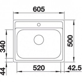 Мойка для кухни Blanco Dana 6 врезная прямоугольная нержавеющая сталь 525323