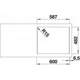 Мийка для кухні Blanco Dana 6 врізна прямокутна нержавіюча сталь 525323