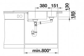 Мийка для кухні Blanco Delta II 105,7х57,5 см SILGRANIT PuraDur® вулканічний сірий 527238
