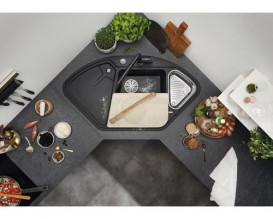 Мойка для кухни Blanco Delta II 105,7х57,5 см SILGRANIT PuraDur® вулканический серый 527238