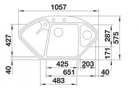 Мойка для кухни Blanco Delta II 105,7х57,5 см SILGRANIT PuraDur® мягкий белый 527055