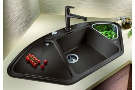 Мийка для кухні Blanco DELTA II-F SILGRANIT клапан-автомат темна скеля 523671