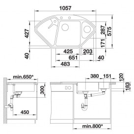 Мийка для кухні Blanco DELTA II-F SILGRANIT клапан-автомат алюметаллик 523672