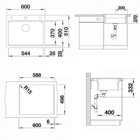 Мойка для кухни Blanco Etagon 6 60х51 см SILGRANIT® PuraDur® черный 526339
