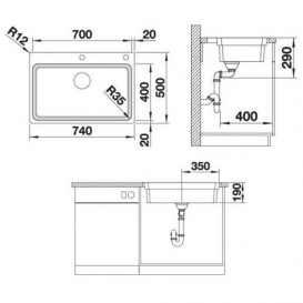 Мийка для кухні Blanco Etagon 700-IF / A нержавіюча сталь дзеркальна поліровка 524274