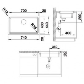 Мийка для кухні Blanco Etagon 700-IF нержавіюча сталь дзеркальна поліровка 524272