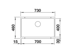 Мойка для кухни Blanco Rotan 700-U 73х46 см SILGRANIT® PuraDur® черный 526099