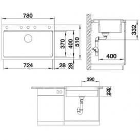 Мойка для кухни Blanco Etagon 8 врезная SILGRANIT PuraDur® жемчужный 525190