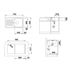 Мойка для кухни Blanco Favos mini 78х43,5 см SILGRANIT® PuraDur® белый 521404