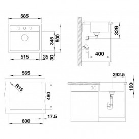 Мойка для кухни Blanco Legra 6 58,5х50 см SILGRANIT PuraDur® мягкий белый 527086