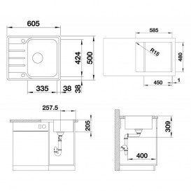 Мойка для кухни Blanco Lemis 45 S-IF Mini врезная нержавеющая сталь 525115
