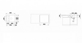 Мойка для кухни Blanco Metra 6-F 60,5х49 см SILGRANIT® PuraDur® черный 525924