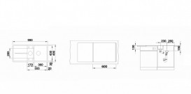 Мойка для кухни Blanco Metra 6 S-F 99х49 см SILGRANIT® PuraDur® черный 525929