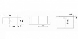 Мойка для кухни Blanco Metra XL 6 S-F 99х49 см SILGRANIT® PuraDur® черный 525933