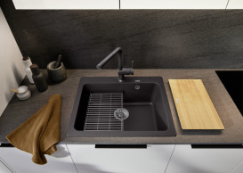 Мойка для кухни Blanco Naya 6 61,5х51 см SILGRANIT PuraDur® темная скала 519639