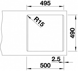 Мойка для кухни Blanco Pleon 5 51,5х51 см SILGRANIT® PuraDur® черный 525951