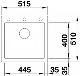 Мойка для кухни Blanco Pleon 5 51,5х51 см SILGRANIT® PuraDur® черный 525951