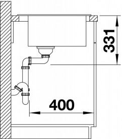 Мийка для кухні Blanco Pleon 61,5х51 см SILGRANIT® PuraDur® чорний 525953