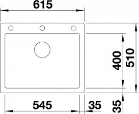 Мийка для кухні Blanco Pleon 61,5х51 см SILGRANIT® PuraDur® чорний 525953