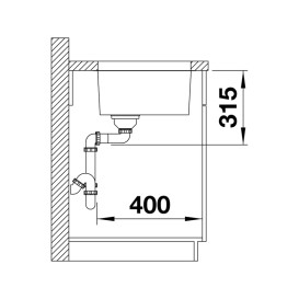 Мийка для кухні Blanco Quato 400-U під стільницю 44х44 см матова нержавіюча сталь 528229