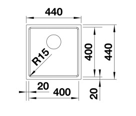 Мийка для кухні Blanco Quato 400-U під стільницю 44х44 см матова нержавіюча сталь 528229