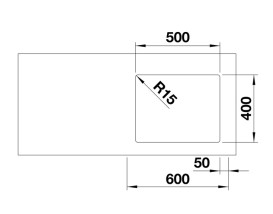 Мойка для кухни Blanco Quato 500-U под столешницу 54х44 см матовая нержавеющая сталь 528230