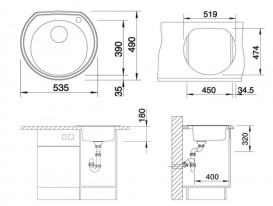 Мийка для кухні Blanco Rondoval C врізна нержавіюча сталь 525319