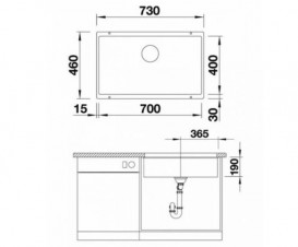 Мойка для кухни Blanco Rotan 700-U 73х46 см SILGRANIT PuraDur® мягкий белый 527147