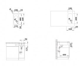 Мойка для кухни Blanco Solis 180-U 22х44 см под столешницу нержавеющая сталь 526113