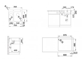 Мийка для кухні Blanco Solis 340/180-IF/A 58,5х50 см врізна нержавіюча сталь 526132