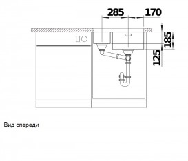 Мийка для кухні Blanco Solis 340/180-U чаша справа 58,5х44 см нержавіюча сталь 526128