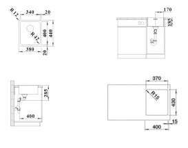 Мойка для кухни Blanco Solis 340-IF 38х44 см врезная нержавеющая сталь 526116
