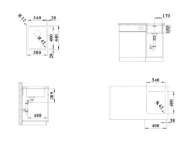Мойка для кухни Blanco Solis 340-U 38х44 см под столешницу нержавеющая сталь 526115