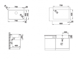 Мойка для кухни Blanco Solis 700-IF 74х44 см врезная нержавеющая сталь 526126
